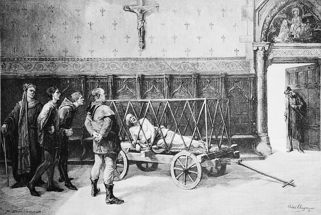 André Cluysenaar - Il cardinale La Balue in una gabbia davanti a Luigi XI